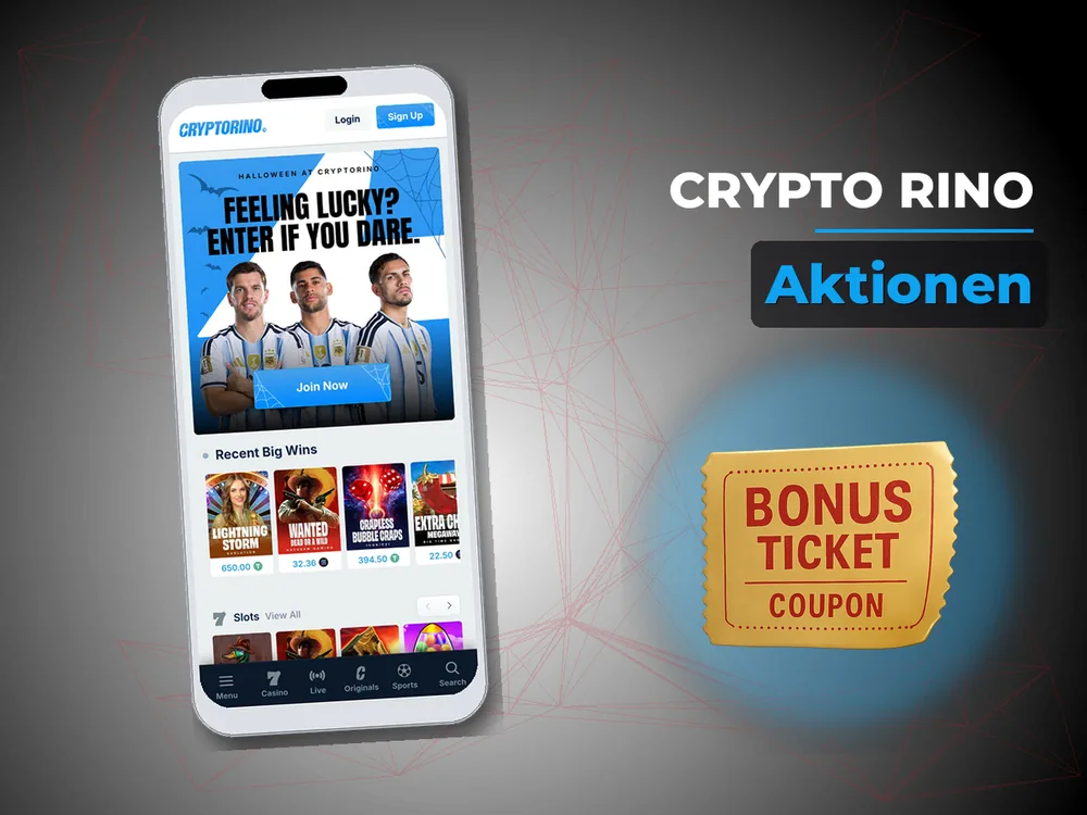 Crypto Rino - Aktionen