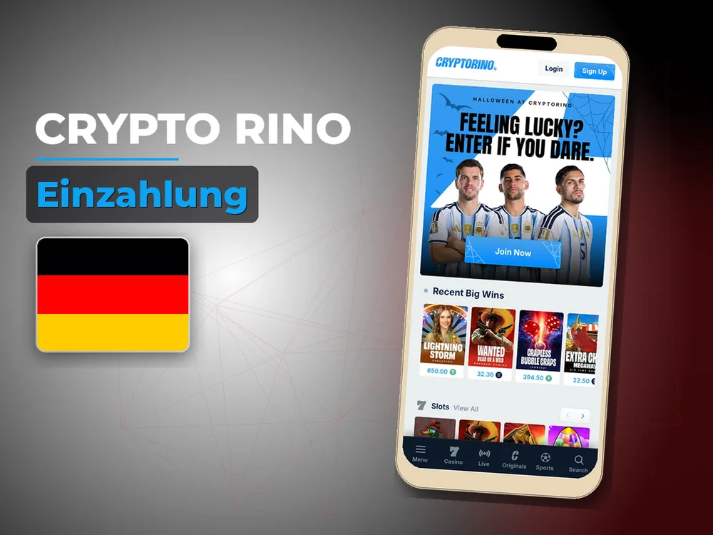 Crypto Rino - Einzahlung