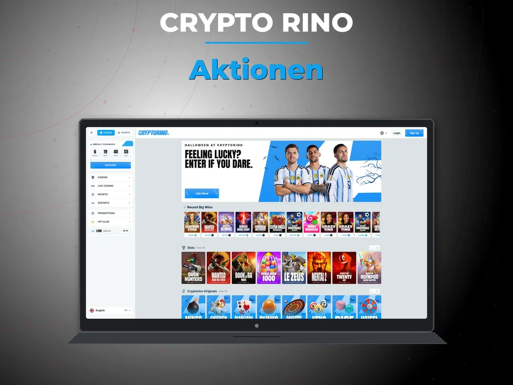 Crypto Rino - Aktionen