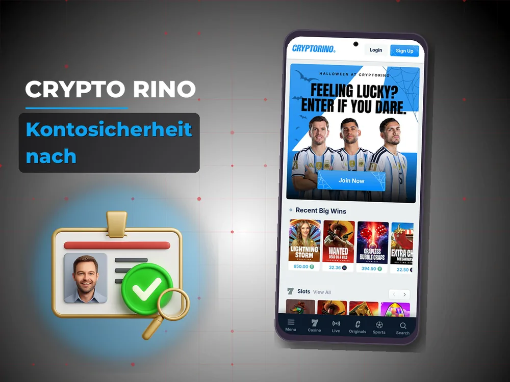Crypto Rino - Kontosicherheit nach