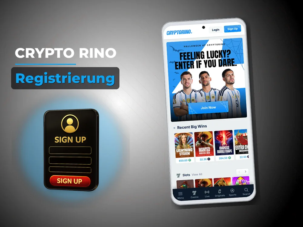 Crypto Rino - Registrierung