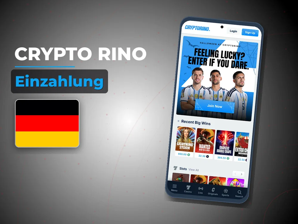 Crypto Rino - Einzahlung